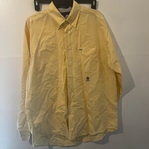 Tommy Hilfiger Men's Yellow Shirt Crest Logo Vintage Size Large